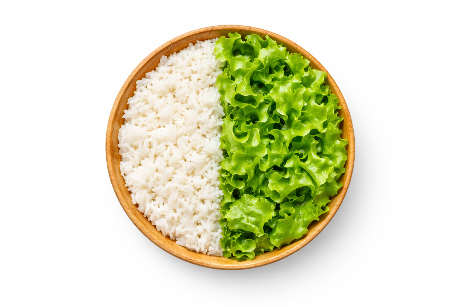Riso bianco e insalata
